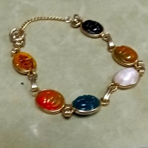 Vintage Multi Color Scarab Bracelet